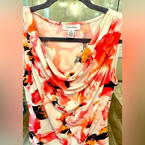 Office floral print blouse